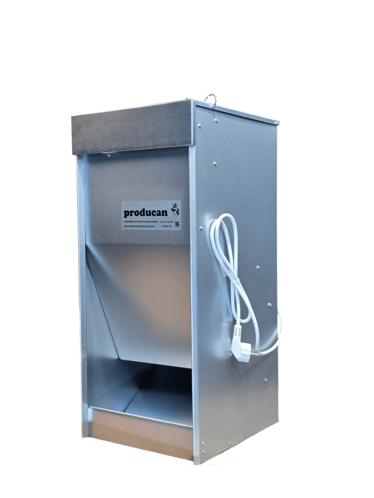 Comedero automático Producan modelo P1 de acero galvanizado con su cable de red